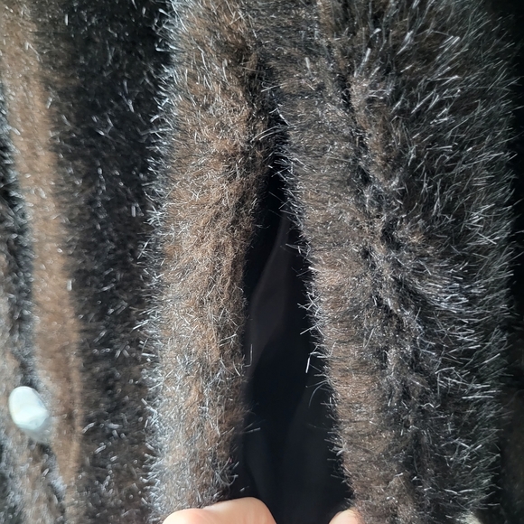 Furrocious by princess garment brown faux fur coat button closure Size M - Picture 6 of 10